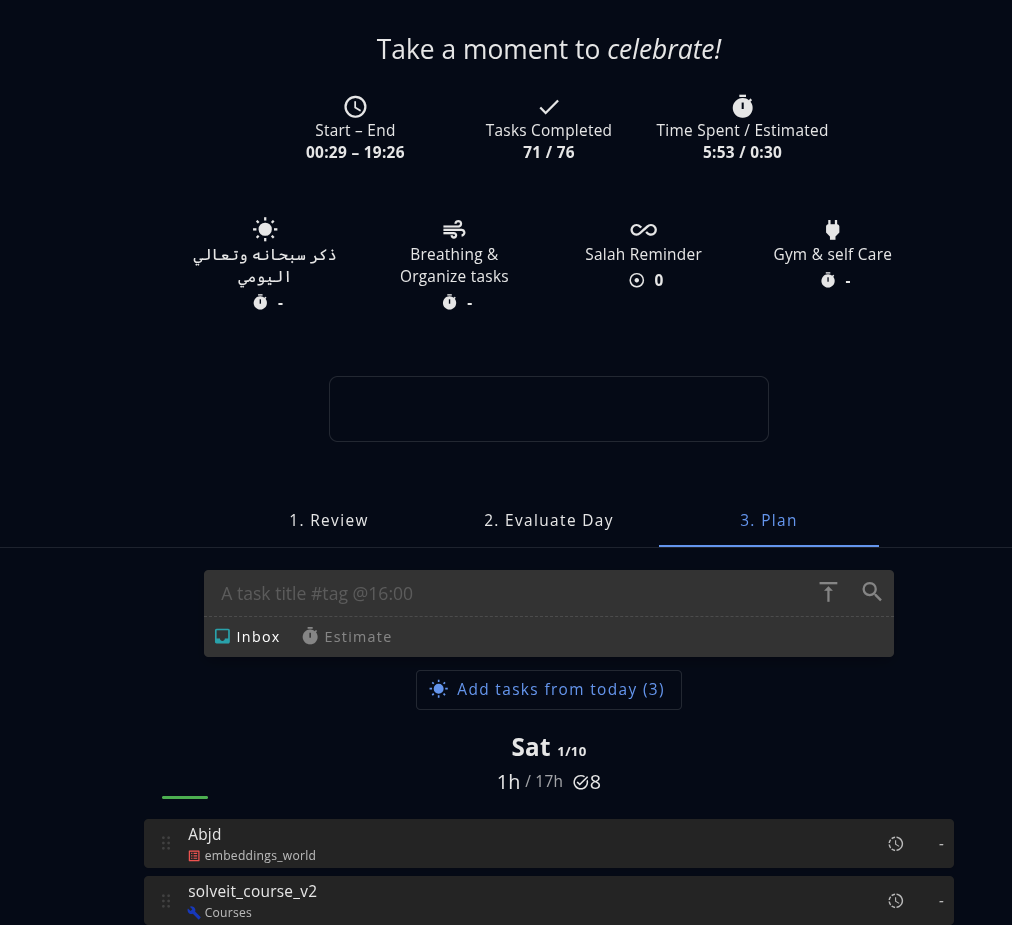 Super Productivity Plan Tomorrow